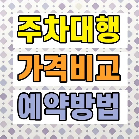인천공항 주차대행 비교
