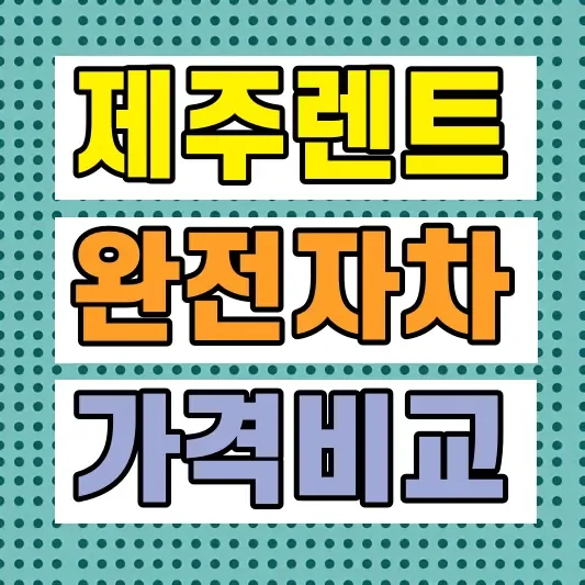 제주 렌트카 완전자차 비교