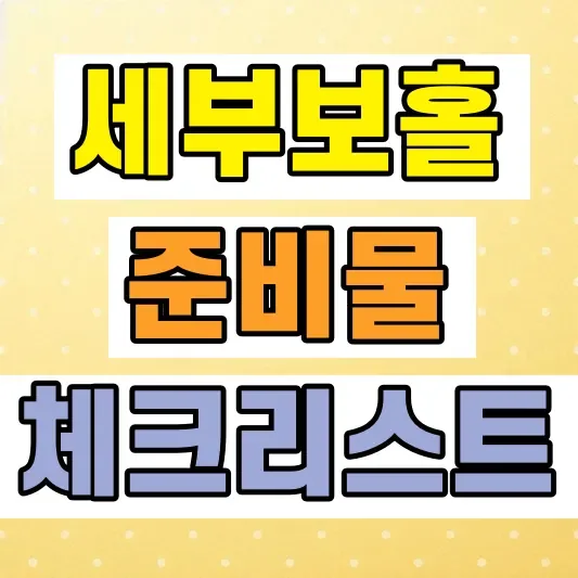 보홀 여행 준비물 체크리스트